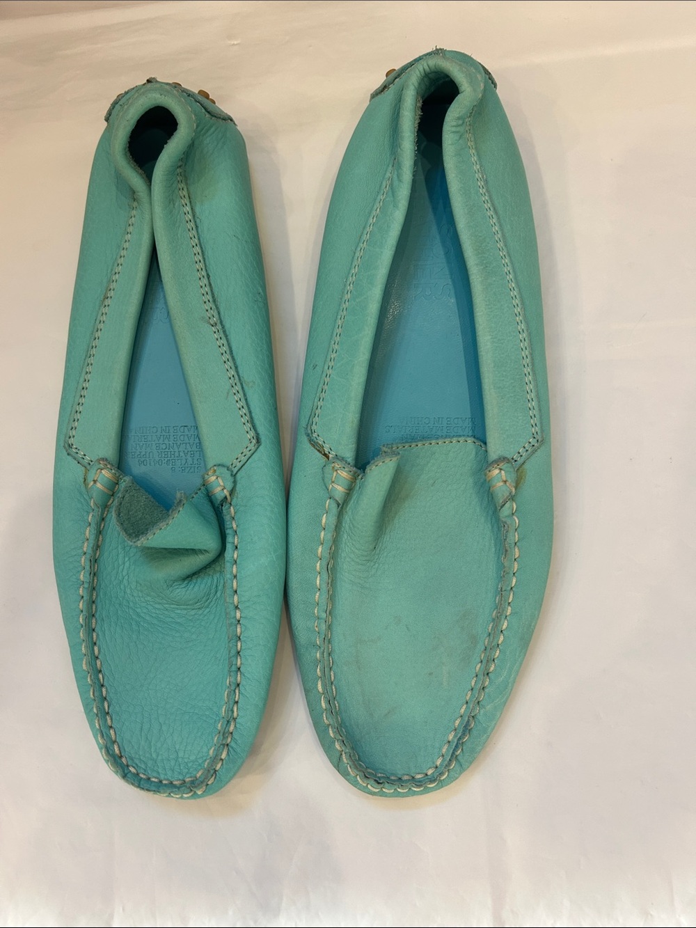 Wilsons Leather Mint Teal Leather Slip-On Moccasins